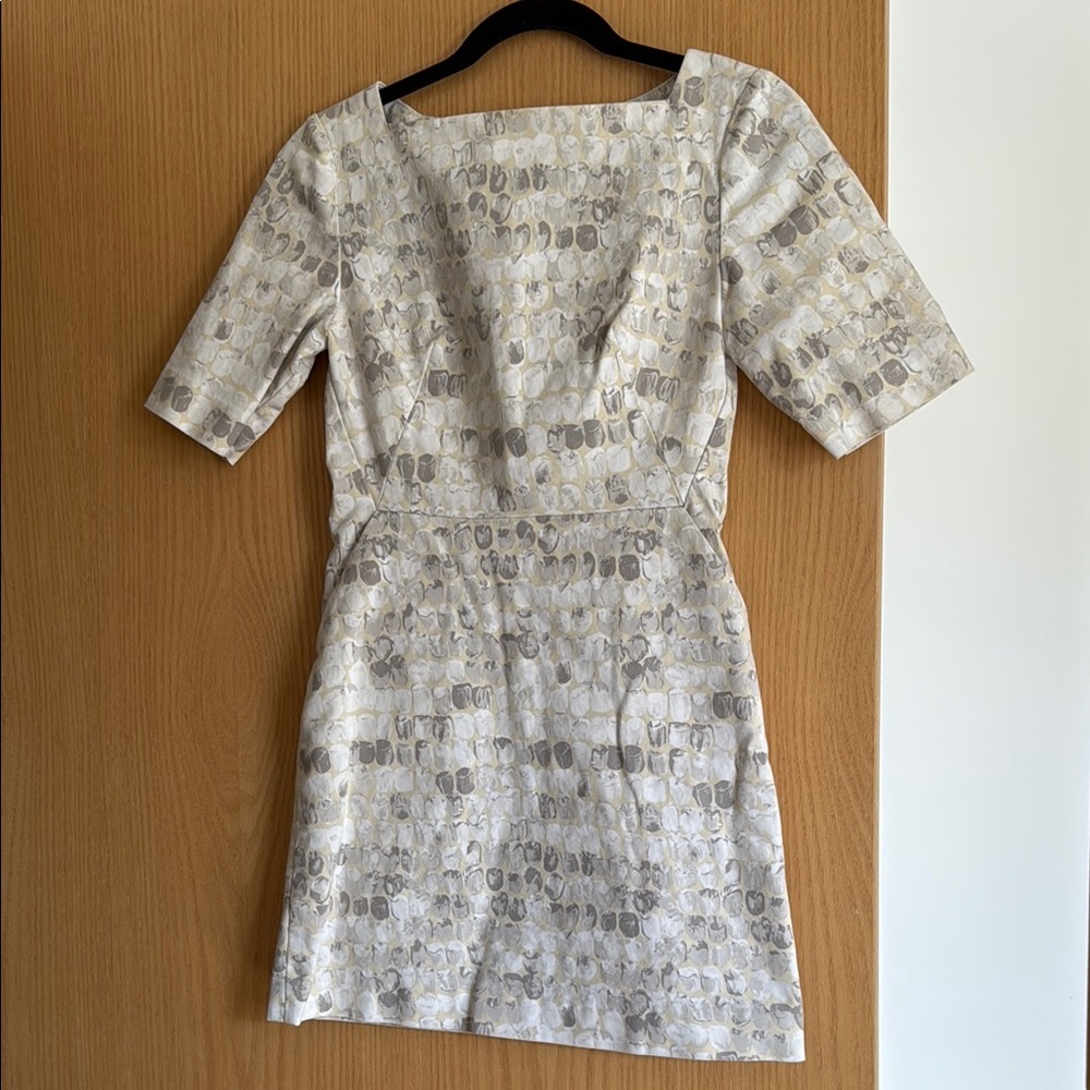 Elegant White and Gray Dress